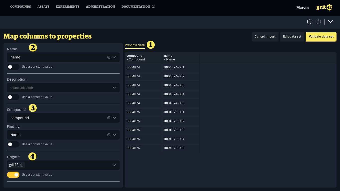 The batch data mapping