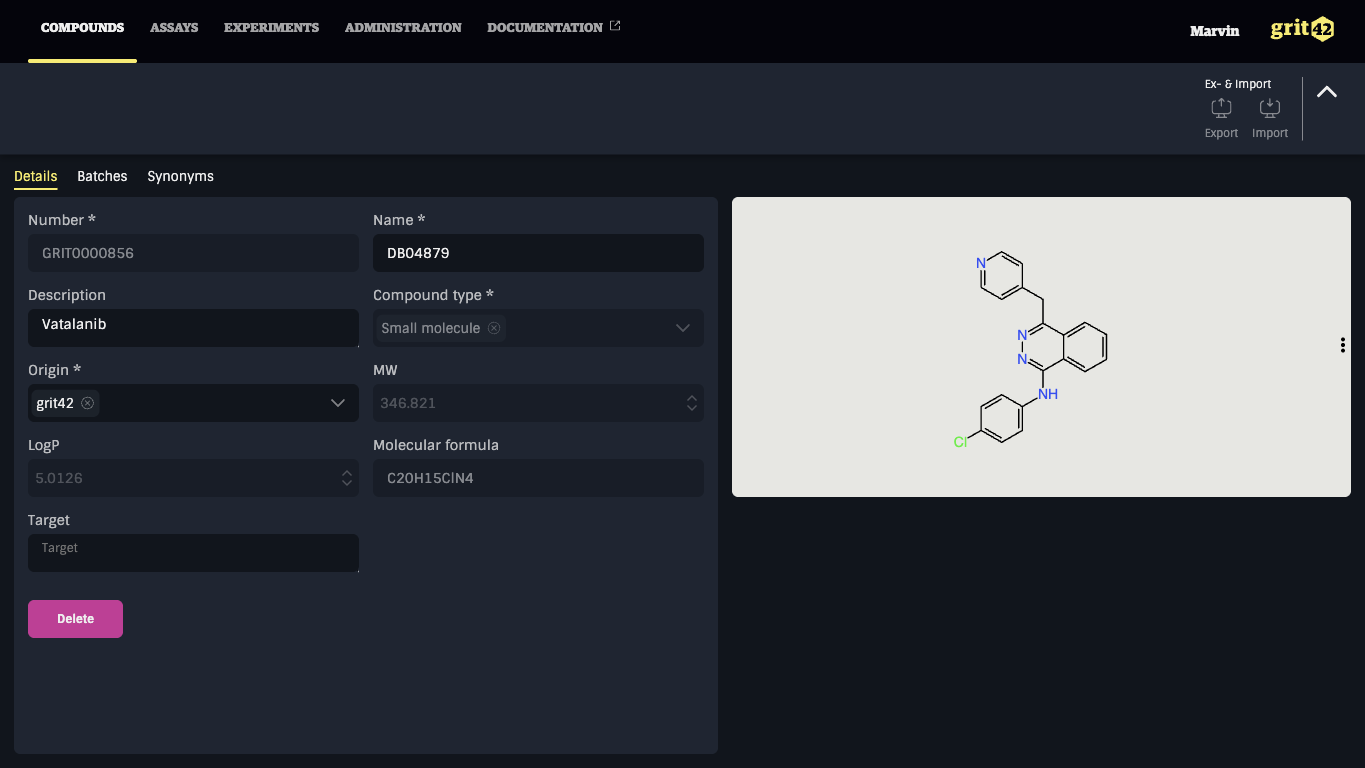  Showing details for a single compound