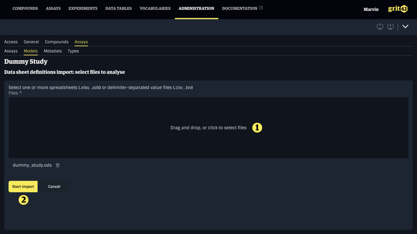 Data sheet loader file upload