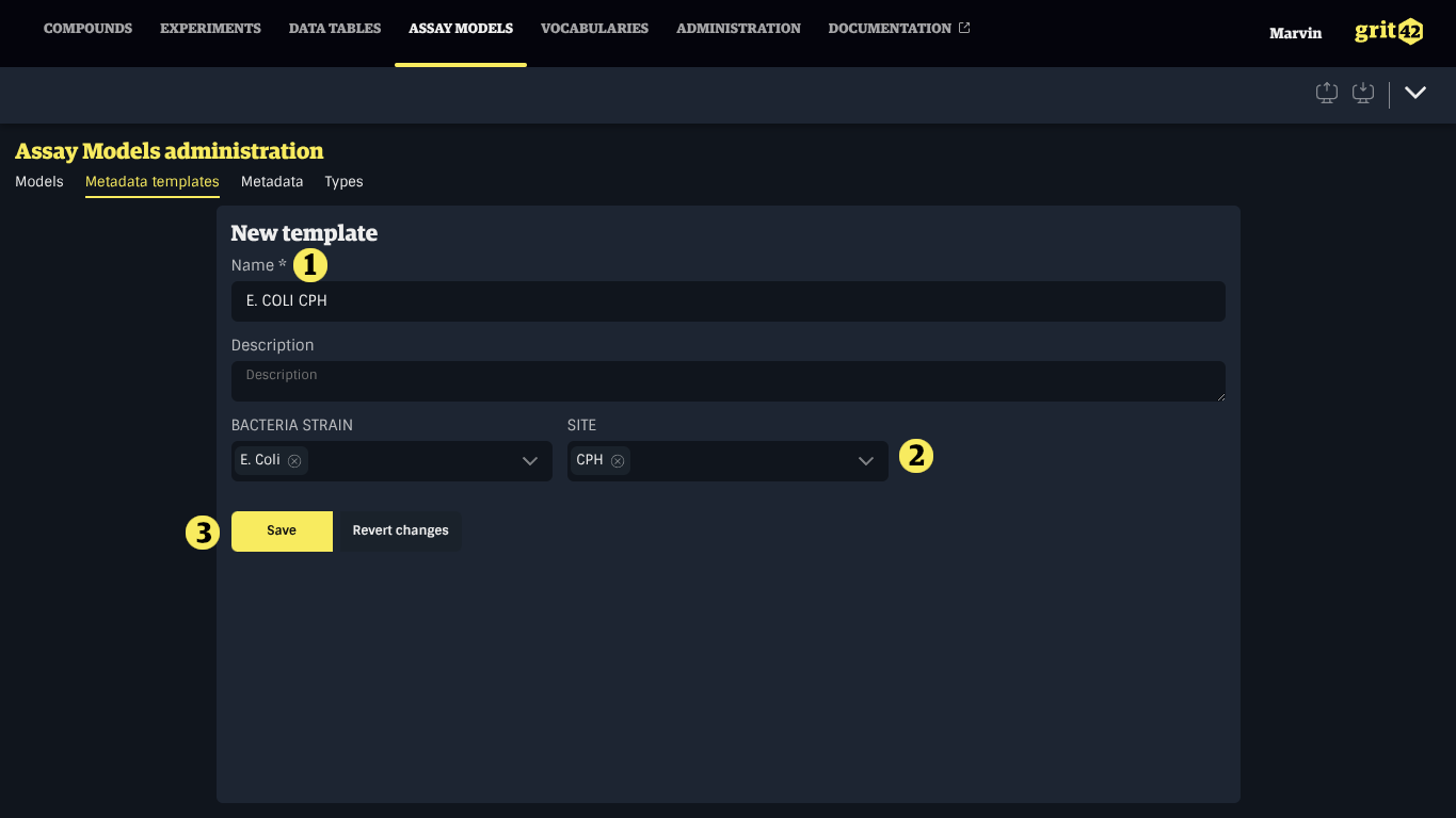 Edit metadata templates