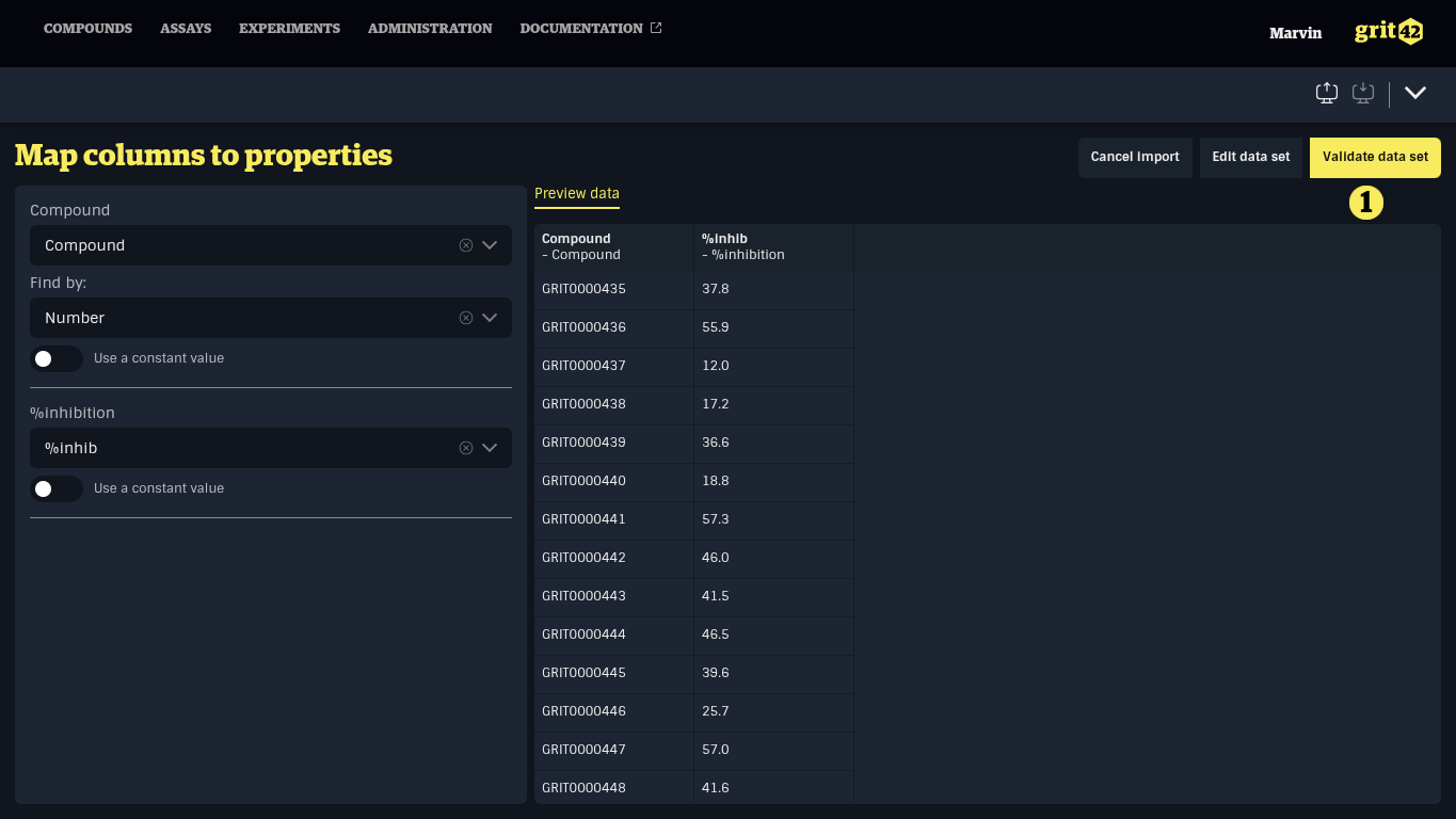 Data import mapping done