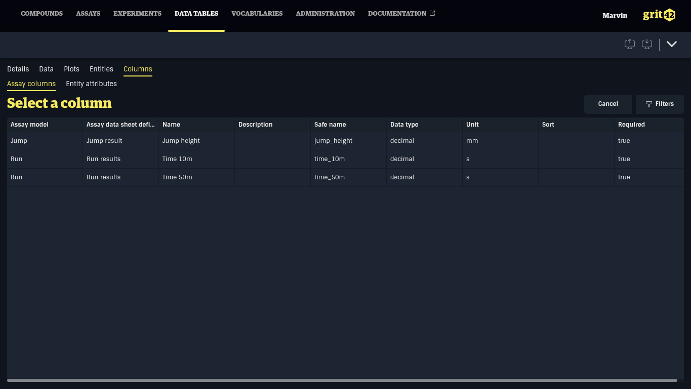 Add entity attribute column